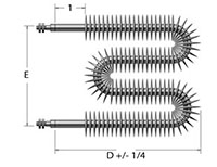 2 to 8 Watts (W) Power W-Shape 0.430 Inch (in) Heating Element Diameter Finned Tubular Heater