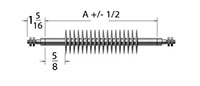 0.315 Inch (in) Heating Element Diameter Finned Tubular Heaters