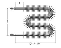 2 to 7 Watts (W) Power W-Shape 0.315 Inch (in) Heating Element Diameter Finned Tubular Heater