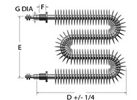 2 to 7 Watts (W) Power W-Shape 0.315 Inch (in) Heating Element Diameter Finned Tubular Heater with Fittings