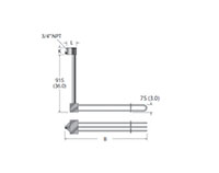 6 Kilowatt (kW) Power Rating 22.2 Inch (in) Dimension B Incoloy® Sheath Material Over The Side Immersion Heater