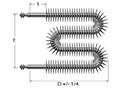 2 to 8 Watts (W) Power W-Shape 0.430 Inch (in) Heating Element Diameter Finned Tubular Heater