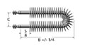 2 to 7 Watts (W) Power U-Shape 0.315 Inch (in) Heating Element Diameter Finned Tubular Heater