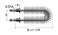 0.430 Inch (in) Heating Element Diameter Finned Tubular Heaters with Fittings