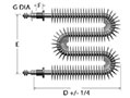 2 to 8 Watts (W) Power W-Shape 0.430 Inch (in) Heating Element Diameter Finned Tubular Heater with Fittings